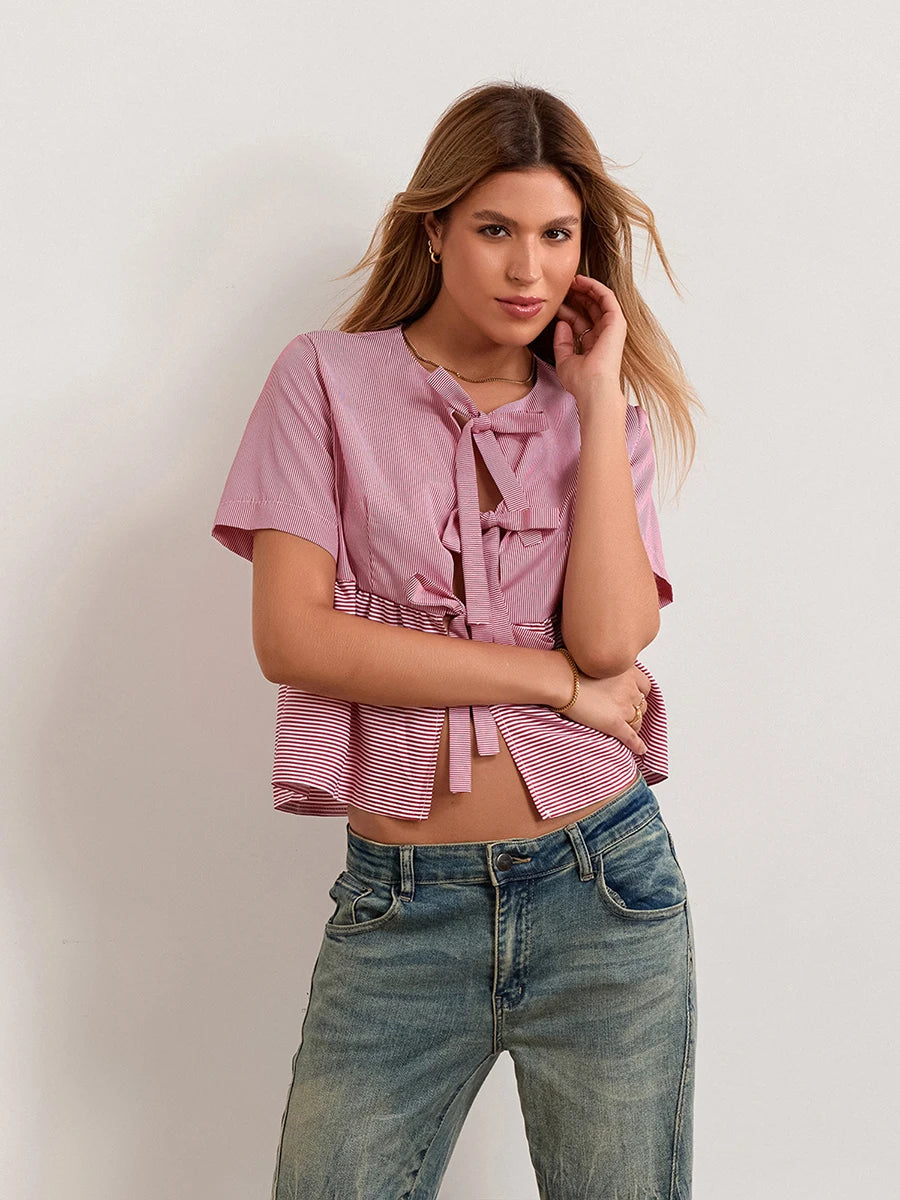 Floral Tie Blouse